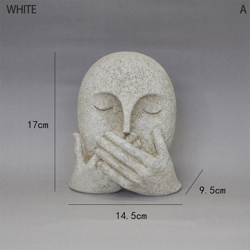 🗿 "Three Nos" Human-Face Home Decor Ornament
