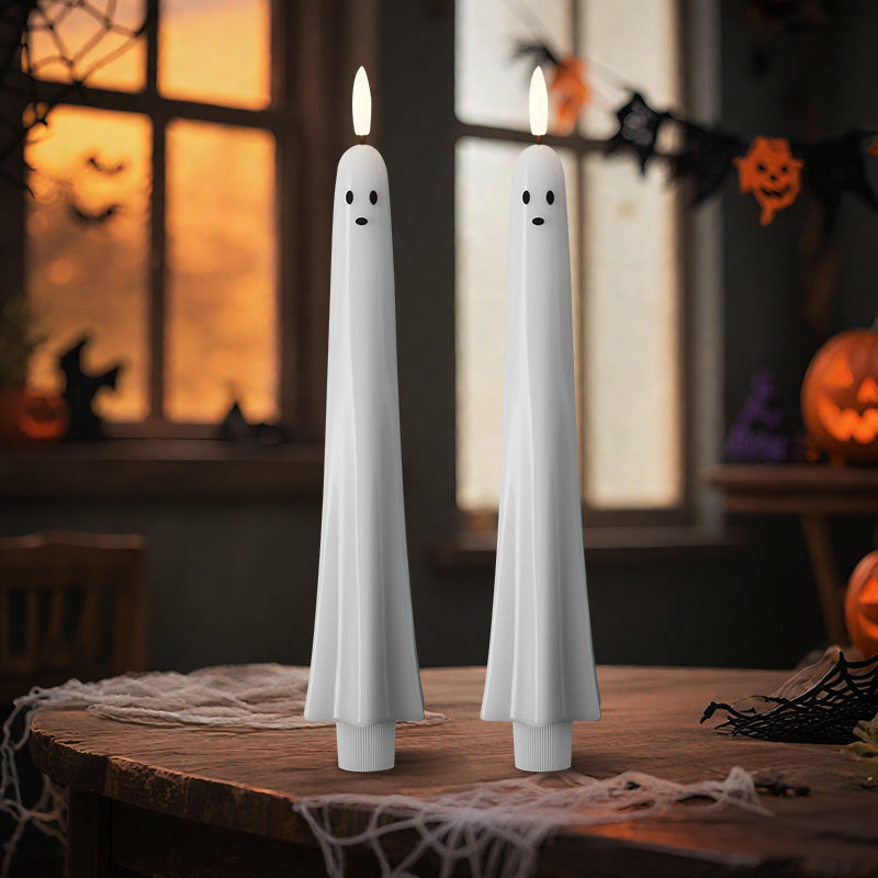 🎃👻 Remote controlled ghost light with 3D flaming wick 👻🎃
