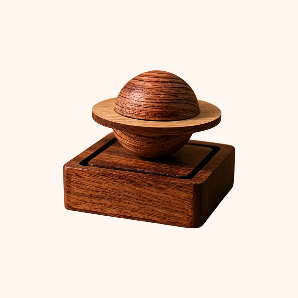 Handcrafted Wooden Planet Aroma Diffuser - Black Walnut & Sapele Essential Oil Diffuser for Home & Car
