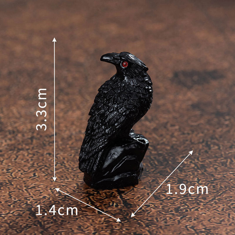 Haunting Halloween Raven & Skeleton Crow Decor - Resin Ornaments