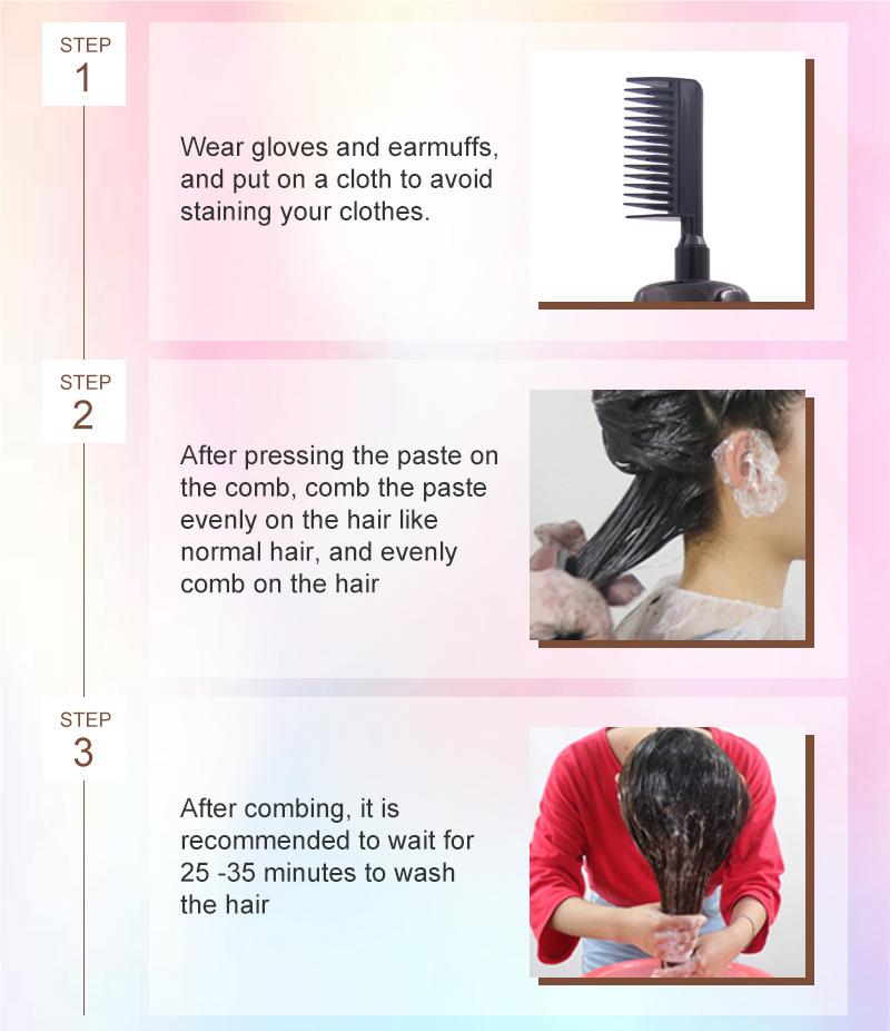 🧴3-in-1 hair dye comb | Easy at-home hair coloring with a built-in brush