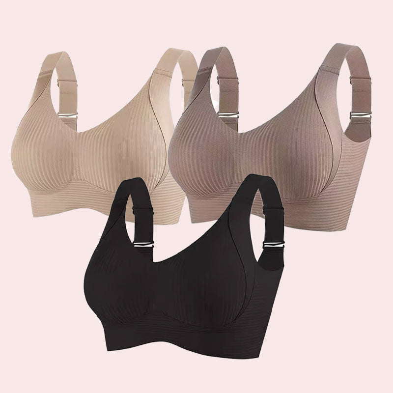 🎁Ribbed push-up bra with adjustable underwires for women