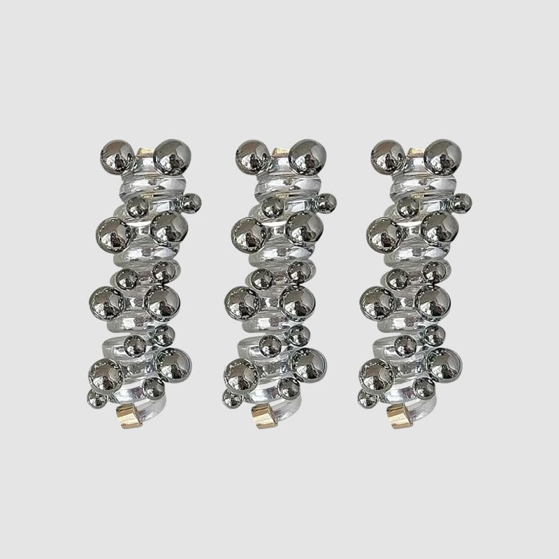 Beaded hair elastic in spiral shape