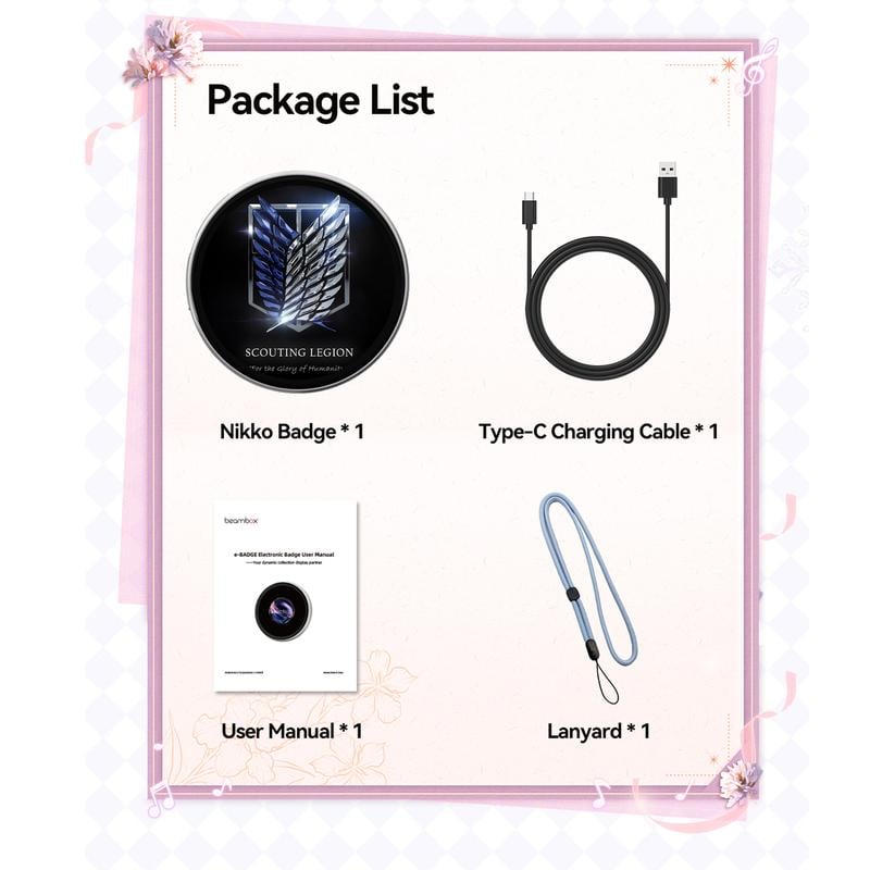 📱 Pixel Touch Digital Badge Screen – 📸 500mAh Lightweight Photo/Video/GIF Pin