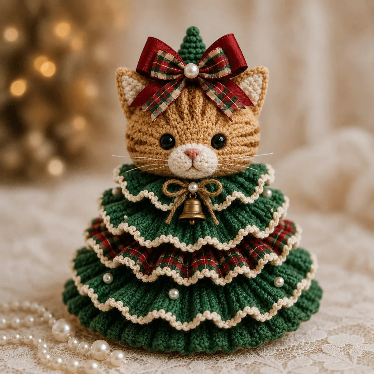 🔥🎄Crochet Animal Christmas Tree DIY Kit – Stitch a Little Christmas Magic(Material kit (not finished product)