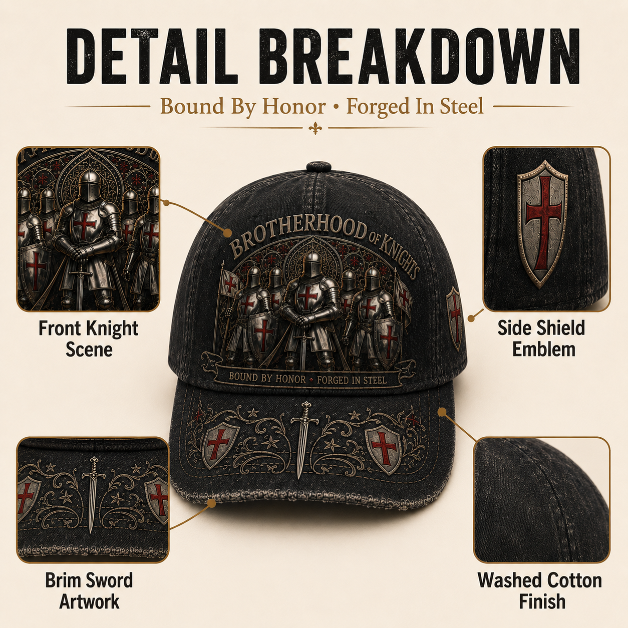 ⚔️Templar cap - Bound by honour, forged in steel 🛡️