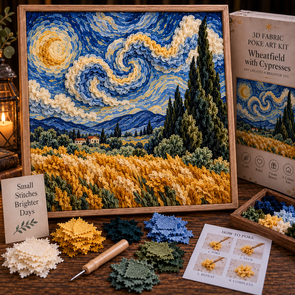 🎨 Van Gogh 3D Fabric Art Kit | Create Your Own Textured Masterpiece