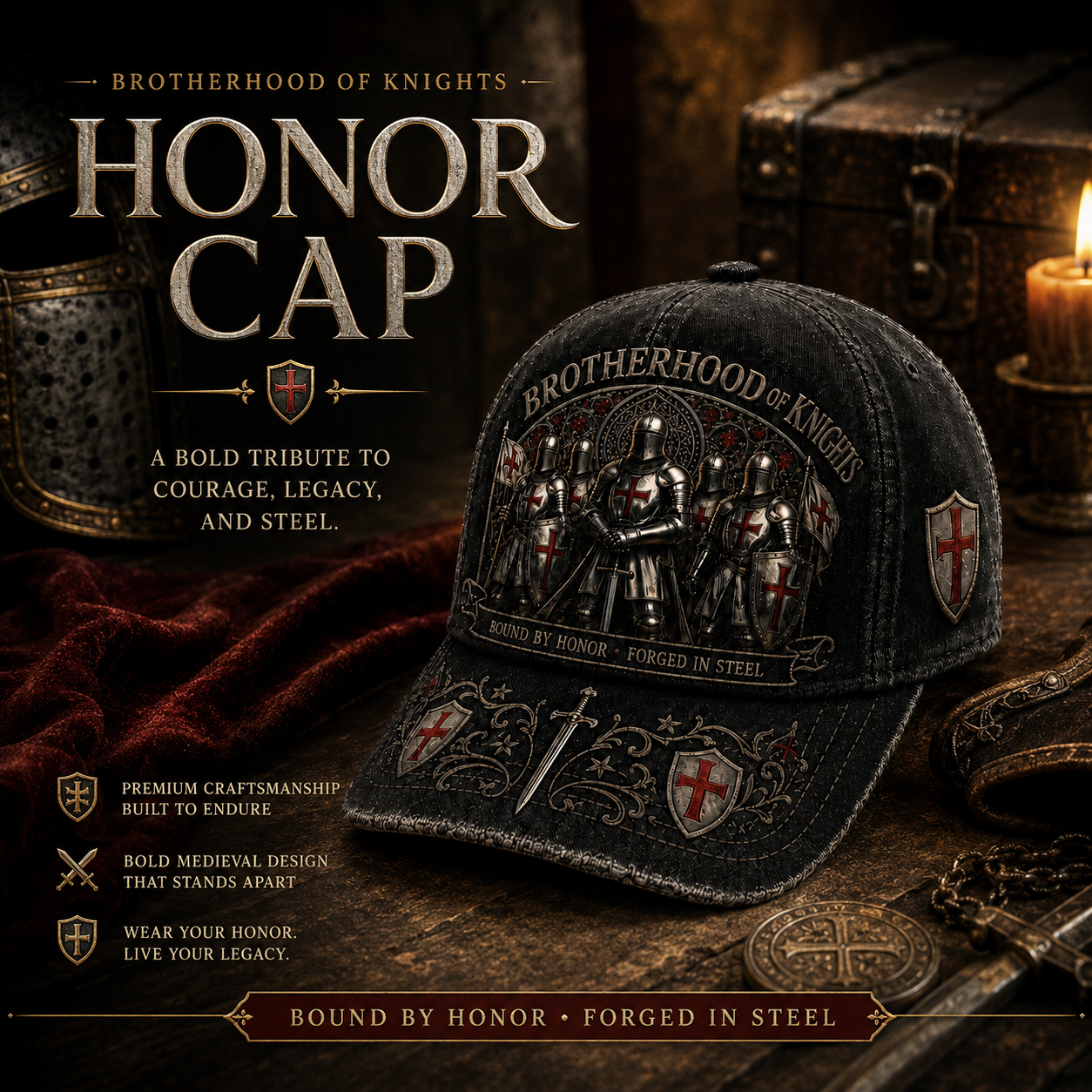 ⚔️Templar cap - Bound by honour, forged in steel 🛡️
