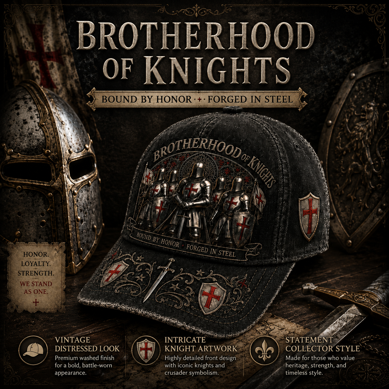 ⚔️Templar cap - Bound by honour, forged in steel 🛡️