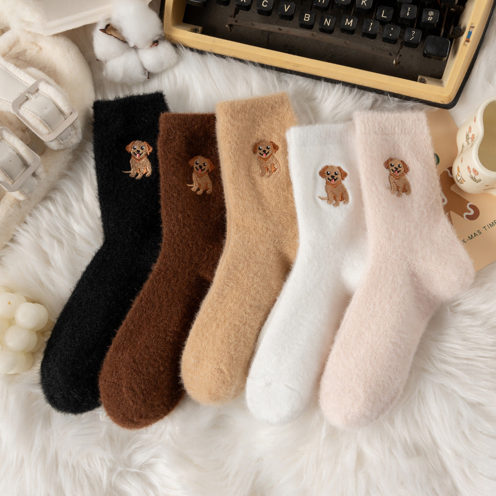 🧦Ultra-warm for cold days🐮Fuzzy highland cow socks