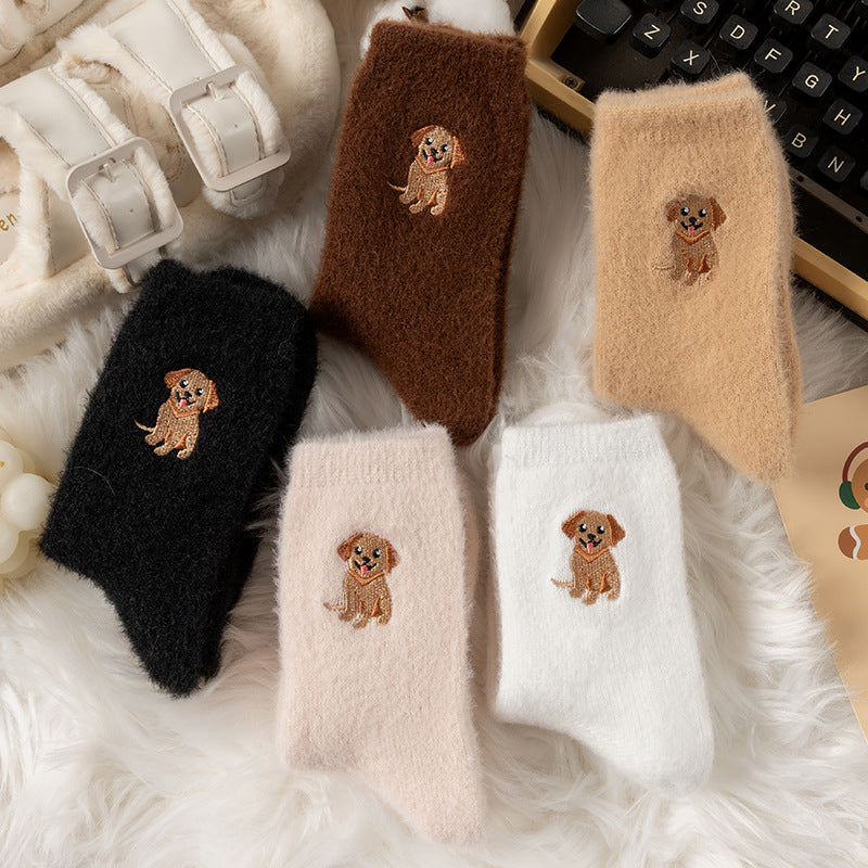🧦Ultra-warm for cold days🐮Fuzzy highland cow socks