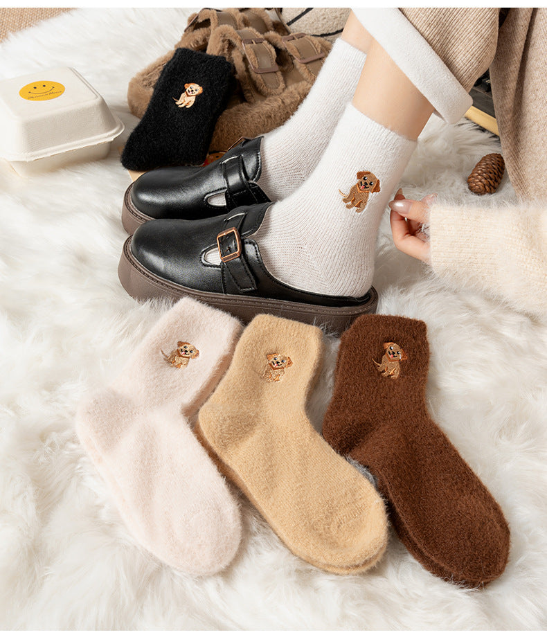 🧦Ultra-warm for cold days🐮Fuzzy highland cow socks