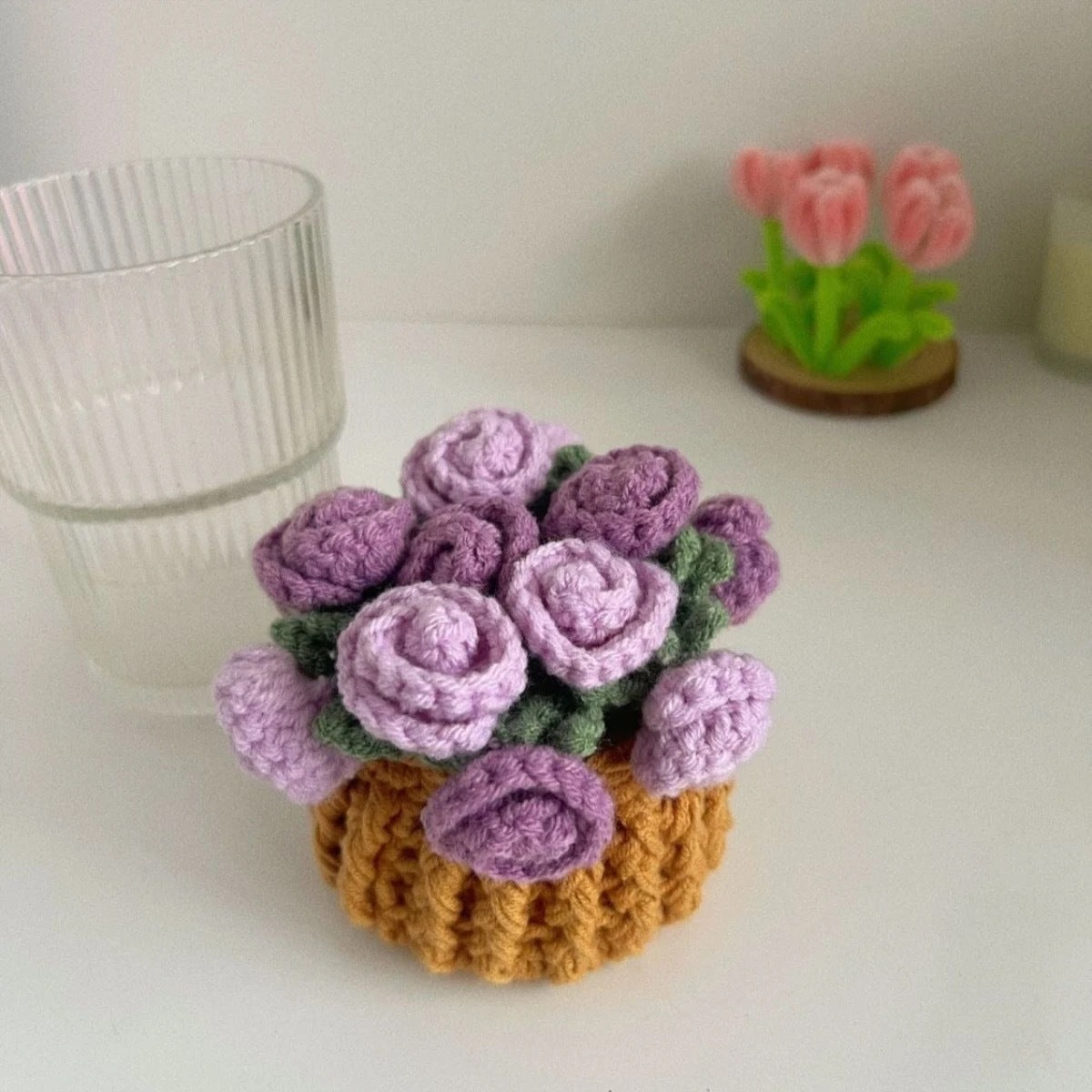Hand Knitted Lily Of The Valley Coaster