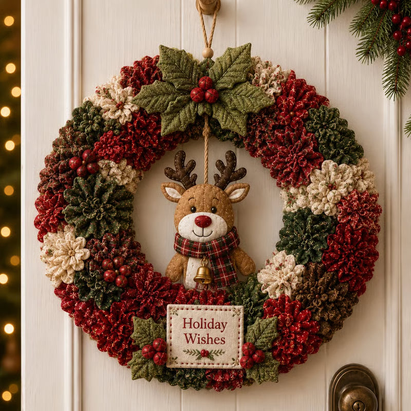 🏆Limited Time Sale 50% OFF🎁🎄 3D Fabric Poke Wreath DIY Kit