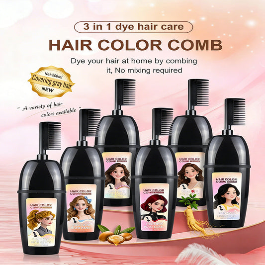 🧴3-in-1 hair dye comb | Easy at-home hair coloring with a built-in brush