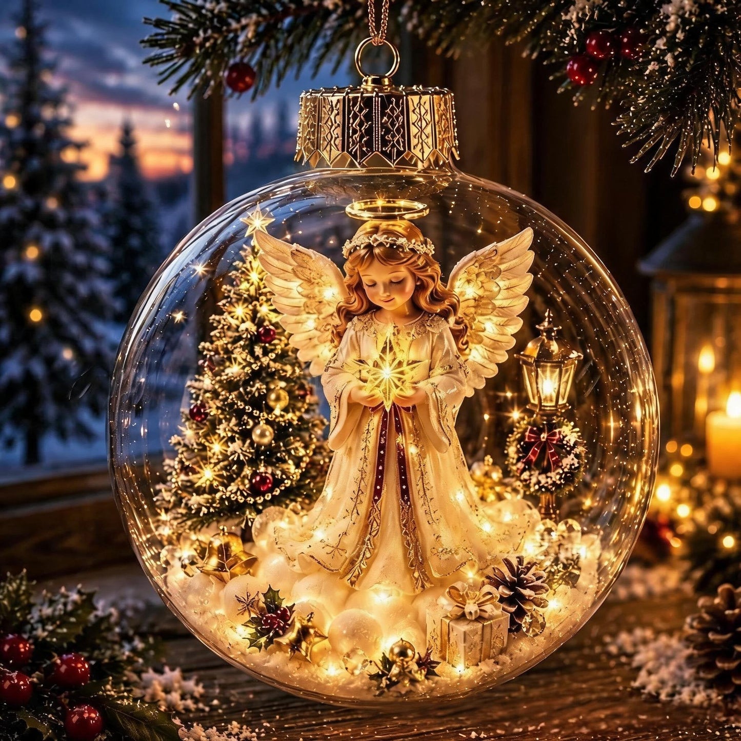 🎄Glowing Christmas Diorama Ornament – A Tiny Winter World in the Palm of Your Hand👼