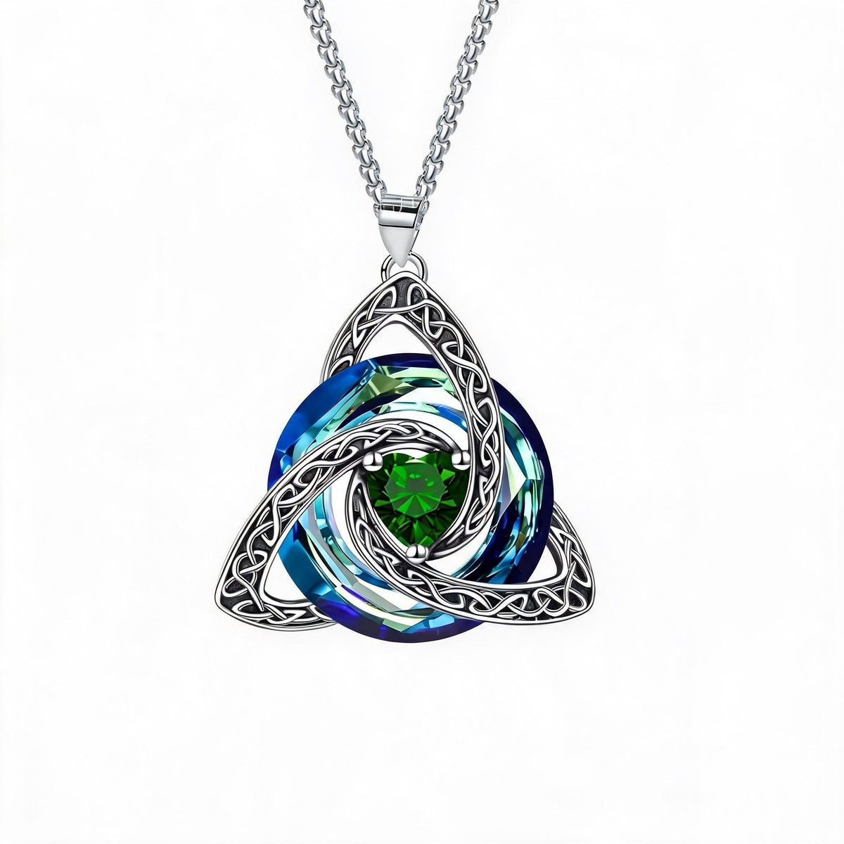 ✨Birthstone Celtic Trinity Knot Necklace – Meaningful Symbol of Love & Connection ❤️
