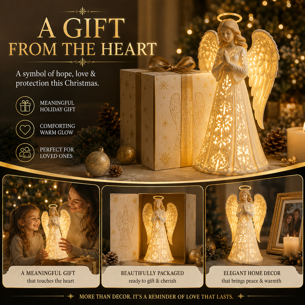 ✨ Angel Christmas Protection Light – A symbol of hope, love, and protection