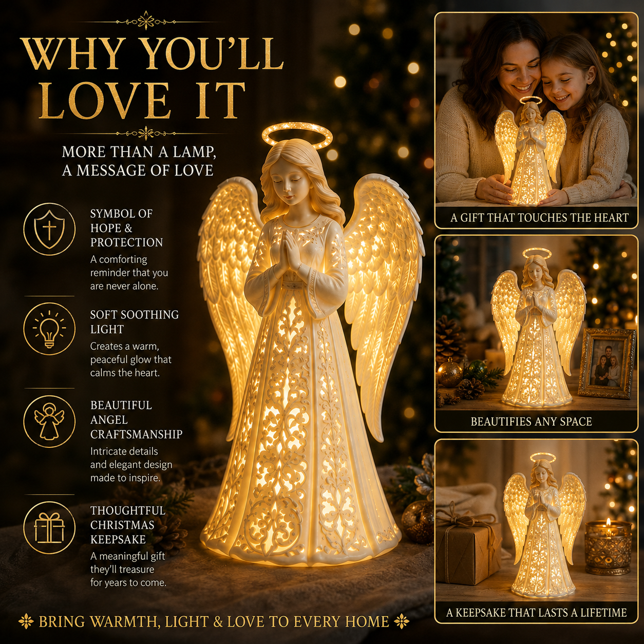 ✨ Angel Christmas Protection Light – A symbol of hope, love, and protection