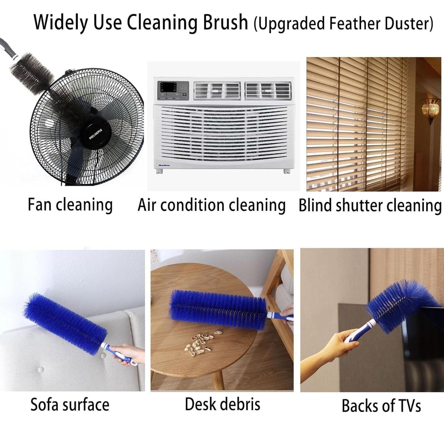 Flexible Fan Dusting Brush Non-Disassembly Fan Cleaning Brush