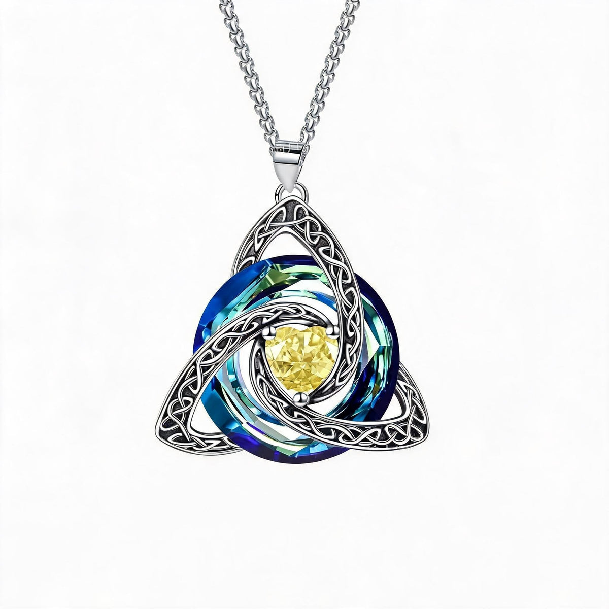 ✨Birthstone Celtic Trinity Knot Necklace – Meaningful Symbol of Love & Connection ❤️