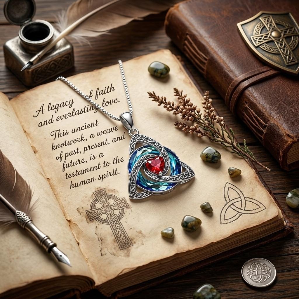 ✨Birthstone Celtic Trinity Knot Necklace – Meaningful Symbol of Love & Connection ❤️