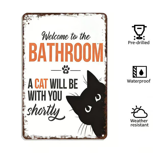 🔥Last day 49% discount – Vintage black and white cat wall art