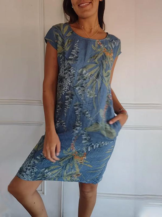 🍀🌷Women's cotton & linen loose fitting dress