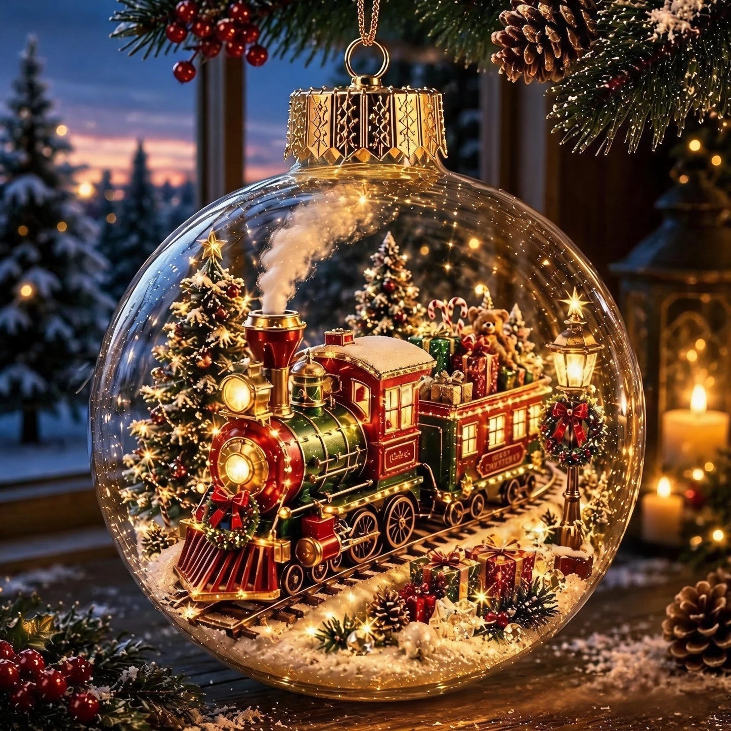 🎄Glowing Christmas Diorama Ornament – A Tiny Winter World in the Palm of Your Hand👼