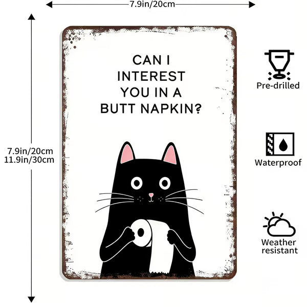 🔥Last day 49% discount – Vintage black and white cat wall art