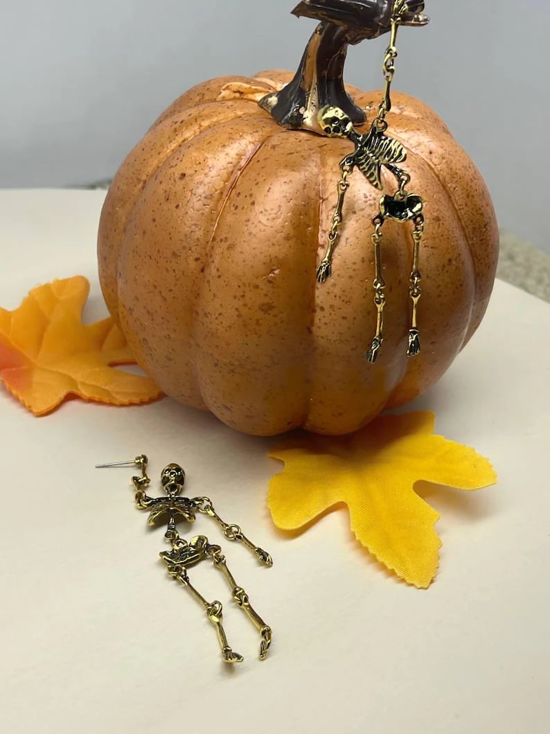 Gold Skeleton Earrings/Gold Skeleton Earrings