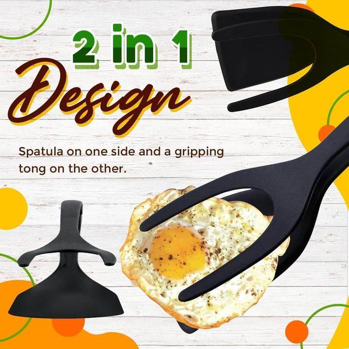 🥘 LIMITED-TIME 50% OFF! 🍳 2-in-1 Grip Flip Tongs with Silicone Tips – Non-Scratch, Non-Stick, Heat-Resistant ✨