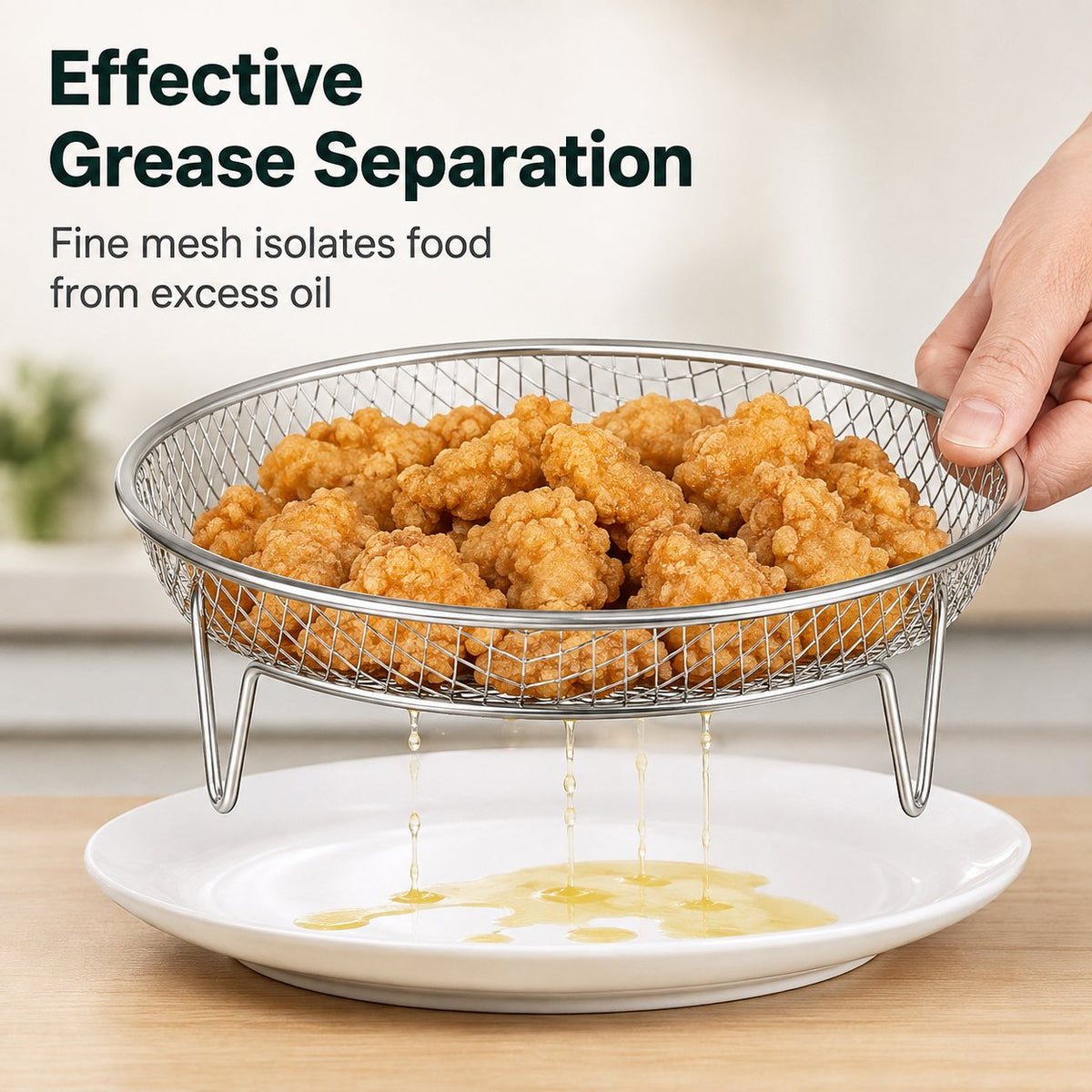 🔥🥘 Air Fryer Stainless Steel Rack – Effortlessly Crispy