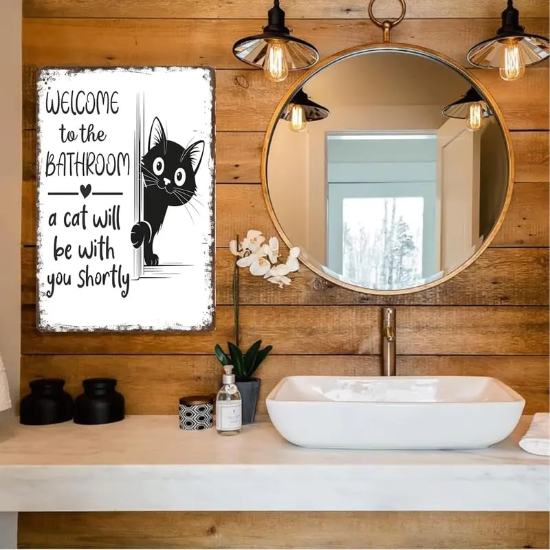 🔥Last day 49% discount – Vintage black and white cat wall art
