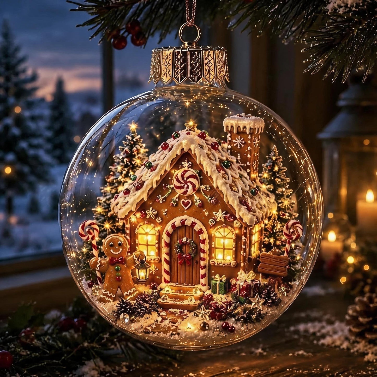 🎄Glowing Christmas Diorama Ornament – A Tiny Winter World in the Palm of Your Hand👼