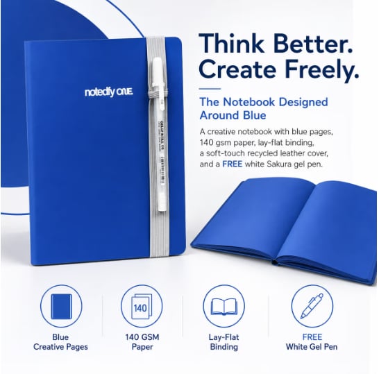 📘 Notedfy Think Blue Notebook – A Different Page for Better Ideas 💙
