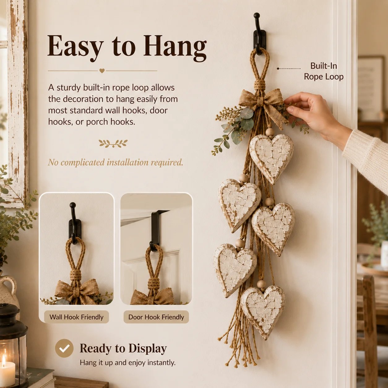 🍂🤎Wall decoration: Heart to hang up