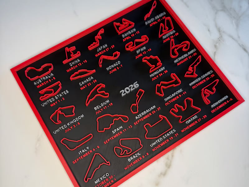 🏎️LAST DAY OF SALE – 49% OFF📅Formula 1 calendar 2026 F1
