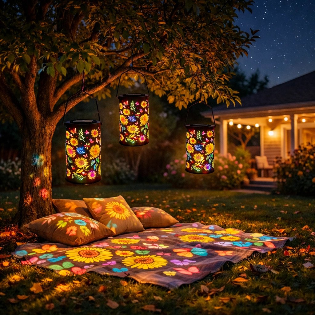 🌞Colorful solar-powered garden lantern with a sunflower light effect