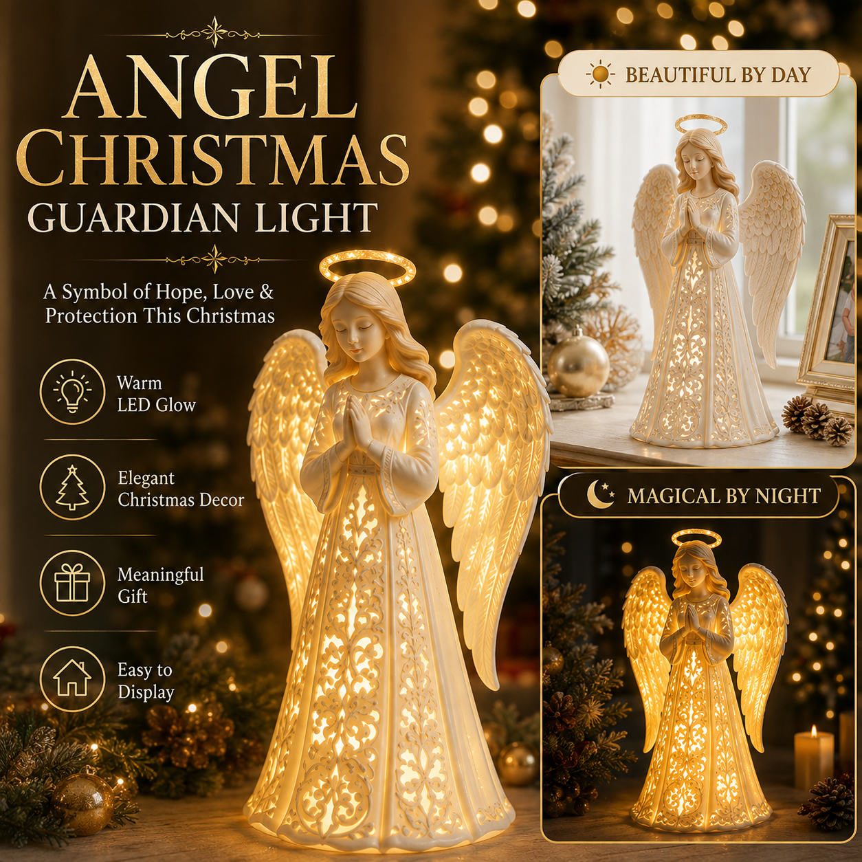 ✨ Angel Christmas Protection Light – A symbol of hope, love, and protection