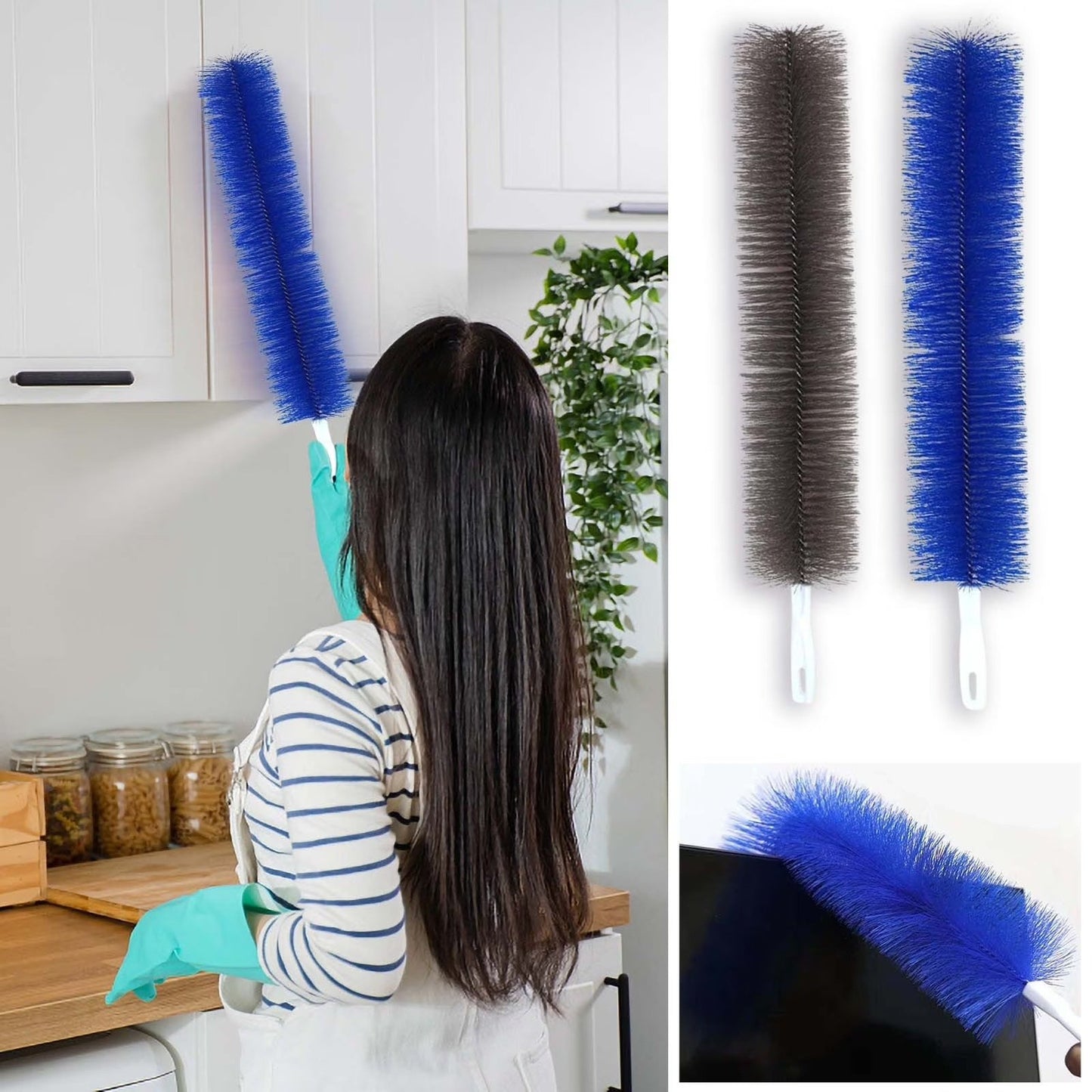 Flexible Fan Dusting Brush Non-Disassembly Fan Cleaning Brush
