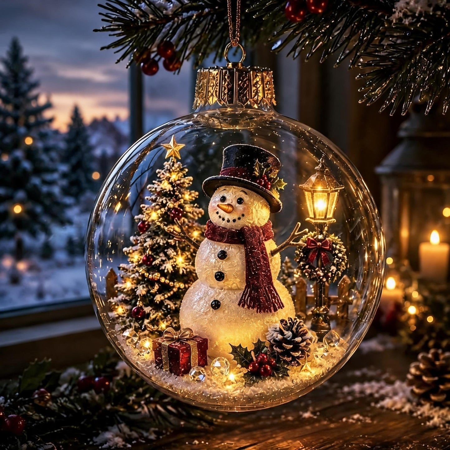 🎄Glowing Christmas Diorama Ornament – A Tiny Winter World in the Palm of Your Hand👼