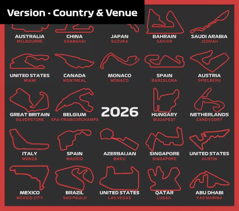 🏎️LAST DAY OF SALE – 49% OFF📅Formula 1 calendar 2026 F1