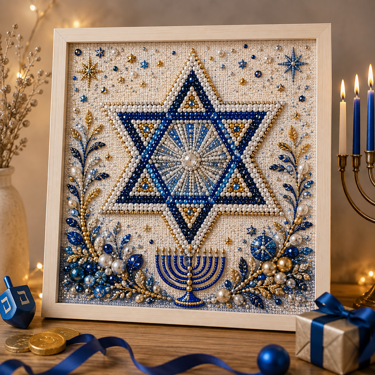 🕎✨ Hanukkah Pearl Art DIY Kit — create something beautiful together, one pearl at a time