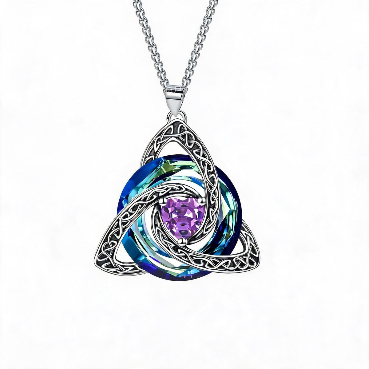 ✨Birthstone Celtic Trinity Knot Necklace – Meaningful Symbol of Love & Connection ❤️