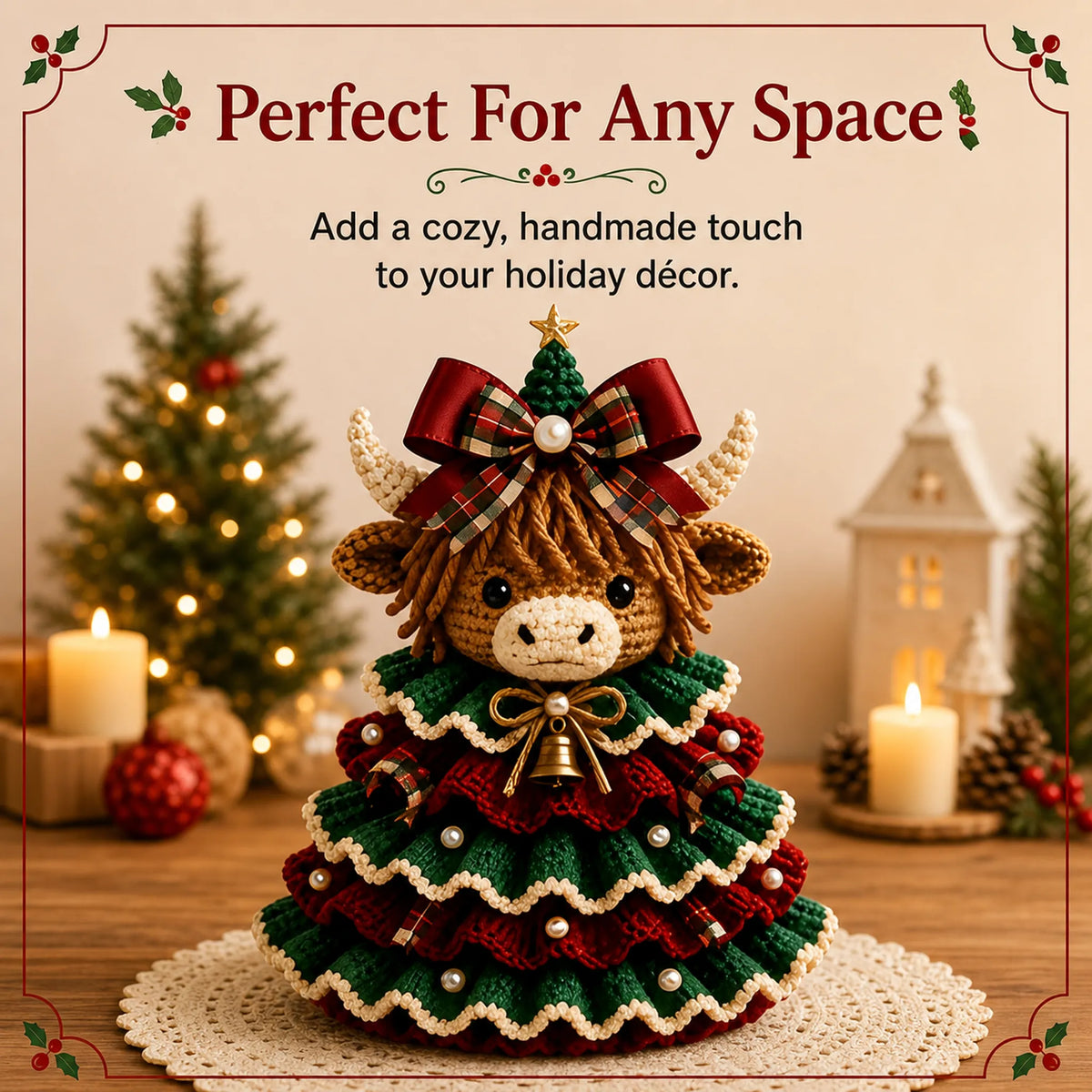 🔥🎄Crochet Animal Christmas Tree DIY Kit – Stitch a Little Christmas Magic(Material kit (not finished product)