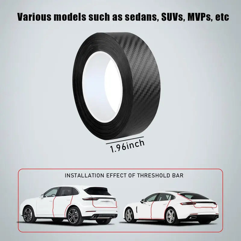 Protective film for car doors – scratch- and impact-resistant 3D carbon fiber vinyl film, self-adhesive backing