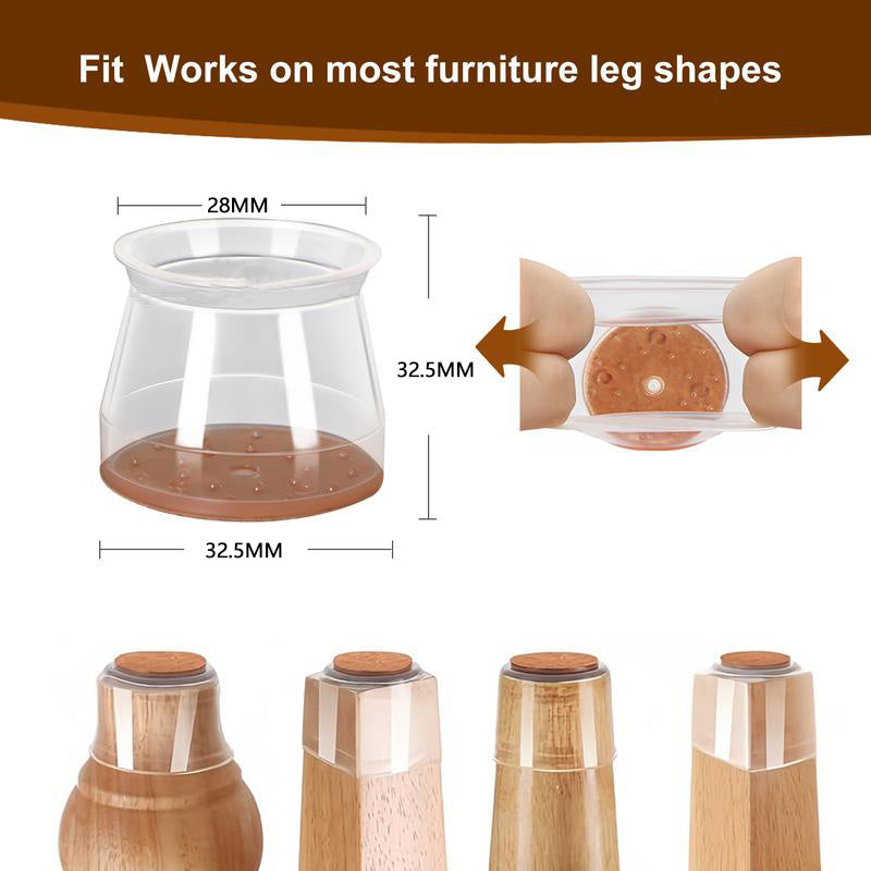 Chair leg caps with felt pads