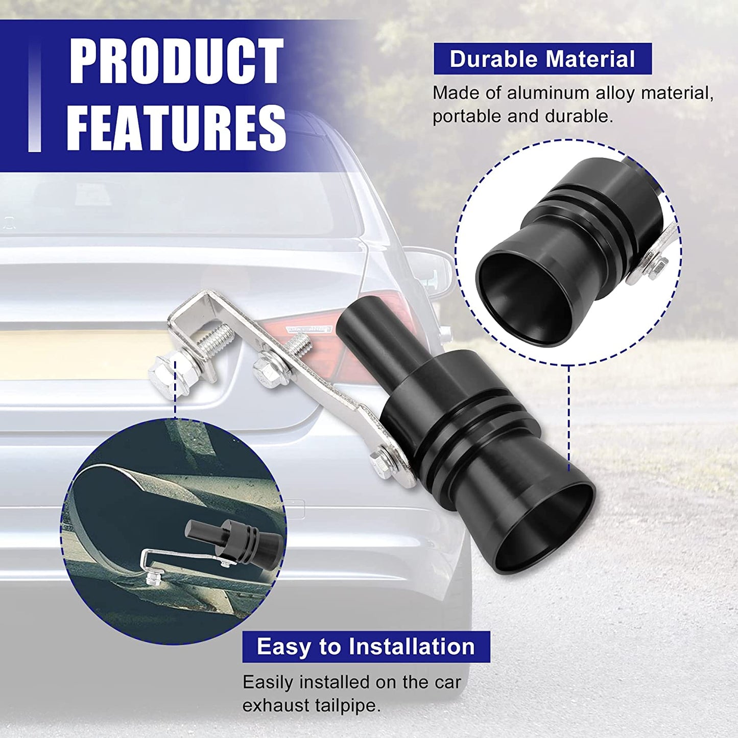 Car tuning turbo whistle exhaust pipe sound generator imitator turbo exhaust imitation whistle