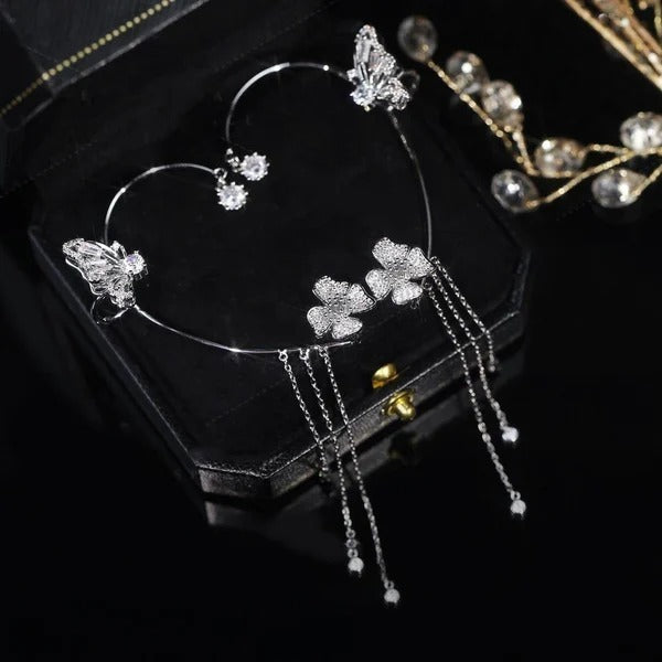 ✨🦋 Zirconia earrings with butterfly clas
